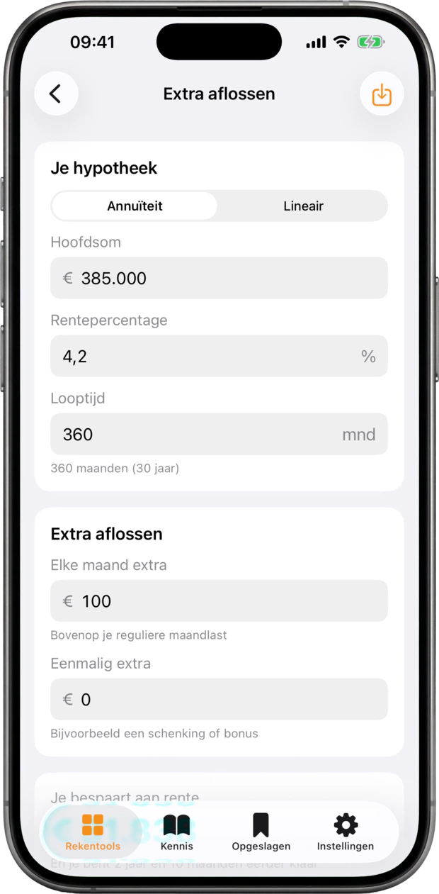 Wat extra aflossen je aan rente en looptijd scheelt